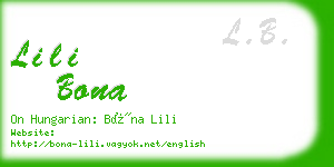 lili bona business card